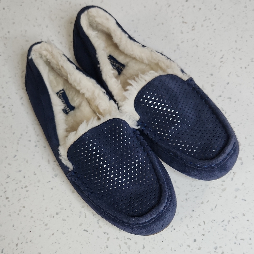 Koolaburra Navy Slippers with Cream Lining